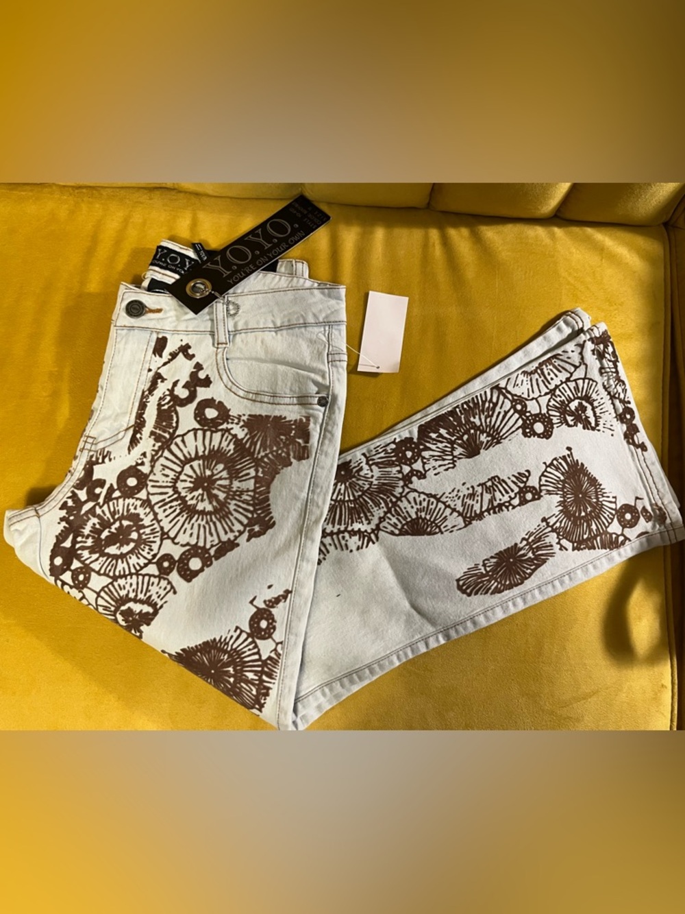 Y.O.Y.O. Y2K Deadstock velvet floral jean